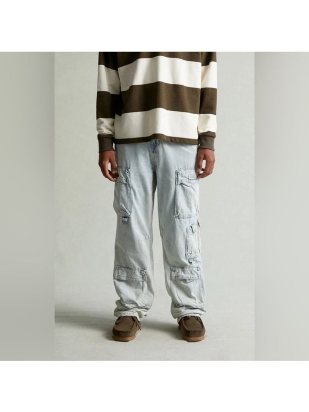 PacSun Men’s Cargo Jeans Dylan Baggy Light Wash 30x32
